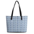 thumbnail image 2 of Blue And White Chinoiserie Bird Flower Woman Leather Handbags Large Tote Bag Fashion Portable Handbags With Zipper, 2 of 7