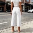 thumbnail image 6 of SwiftWear Women's Cotton Drawstring Capri Pants High Waisted Wide Leg Loose Fit Casual Summer Trousers with Side Pockets Elastic Back Waist for Beach Daily​, 6 of 8