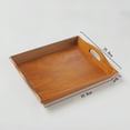 thumbnail image 2 of DEEPCRAFF 1Pack Wooden Tray For Indoor Dining Rectangular Serving Tray Brown Color, 2 of 8