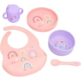 thumbnail image 1 of Set de Alimentación Antsy Pantsy Antsy Pantsy De silicon 5 piezas rosa y morado, 1 of 4