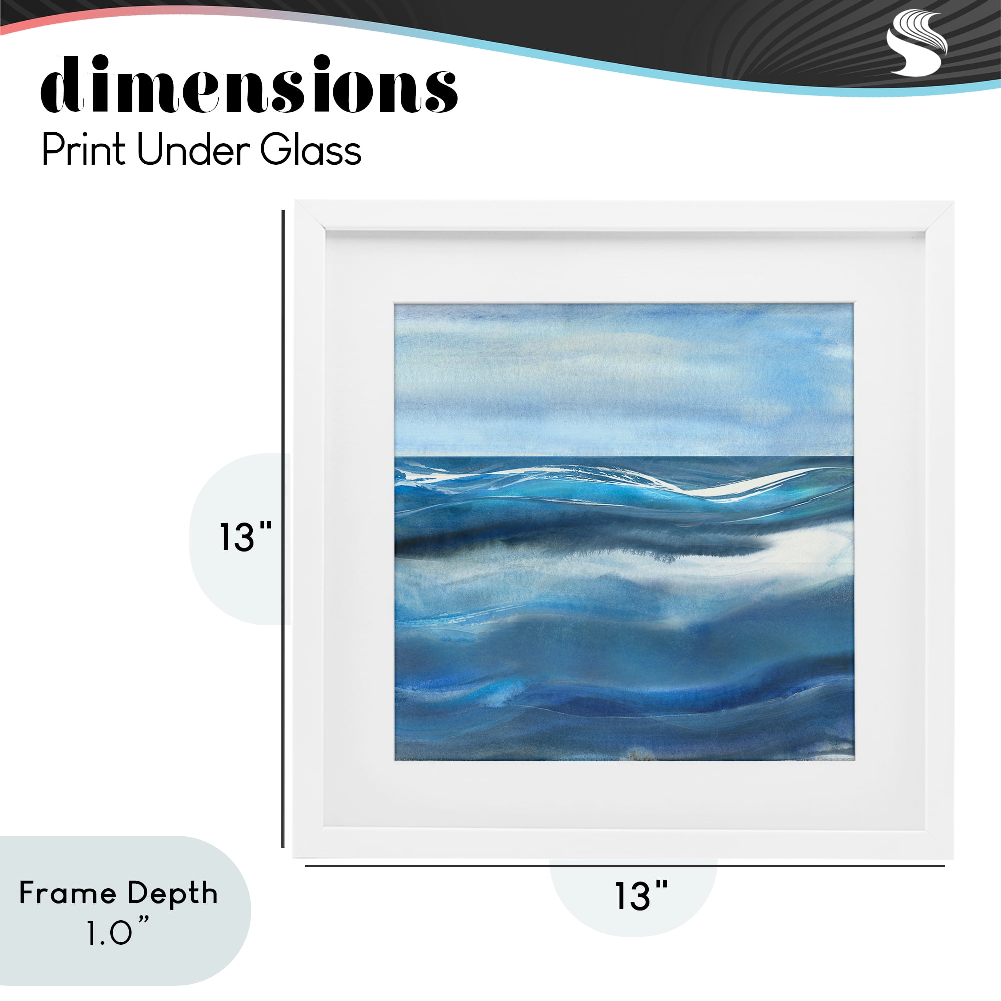 Stupell Industries Calm Expanse of Ocean Waves White Framed Print Under Glass, design by Susan Jill