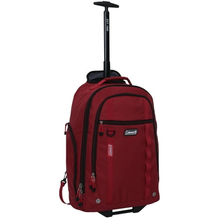 Coleman 22 Rolling Travel Backpack W Telescopic Handle Red