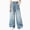 B Blue, variant on WAVSUF Kids Girls Wide Leg Jeans with Pockets Loose Fit Elastic Waist Fall Daily Denim Pants Blue 7-8
