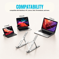 thumbnail image 7 of VerdeVida Laptop Stand, Portable Laptop Holder Computer Stand for Desk, Metal Foldable Laptop Riser with 6 Levels Height Adjustment, Compatible with MacBook, HP, Lenovo, Dell, Silver, 7 of 7