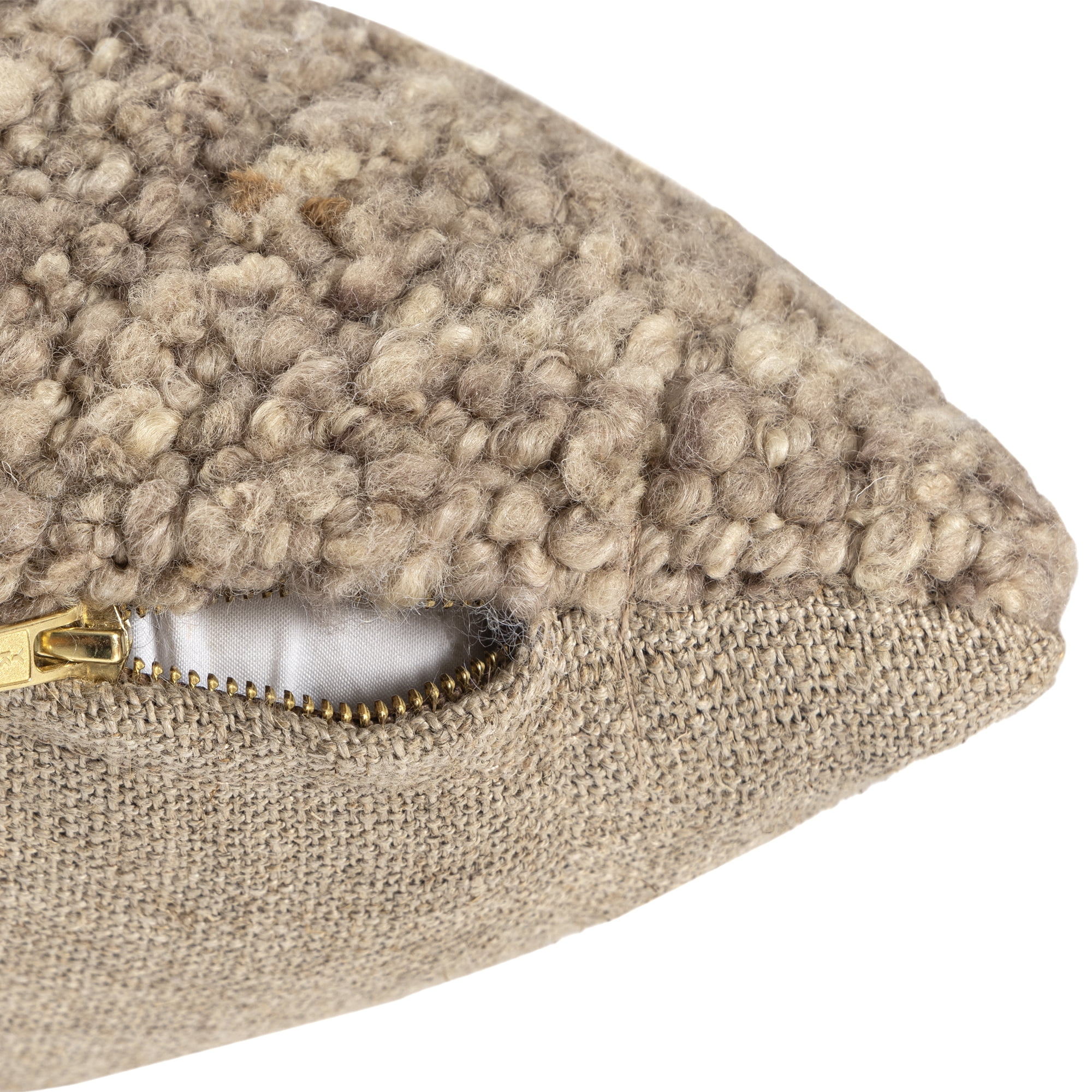 Harlow Hill Chester 24" x 24" Brown Boucle Wool Adult Decorative Throw Pillow