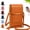 Brown, variant on Women's Touch Screen Mobile Phone Bag, RFID Leather Crossbody Wallet Purse, with Clear Window, Mobile Wallet for Daily Travel
