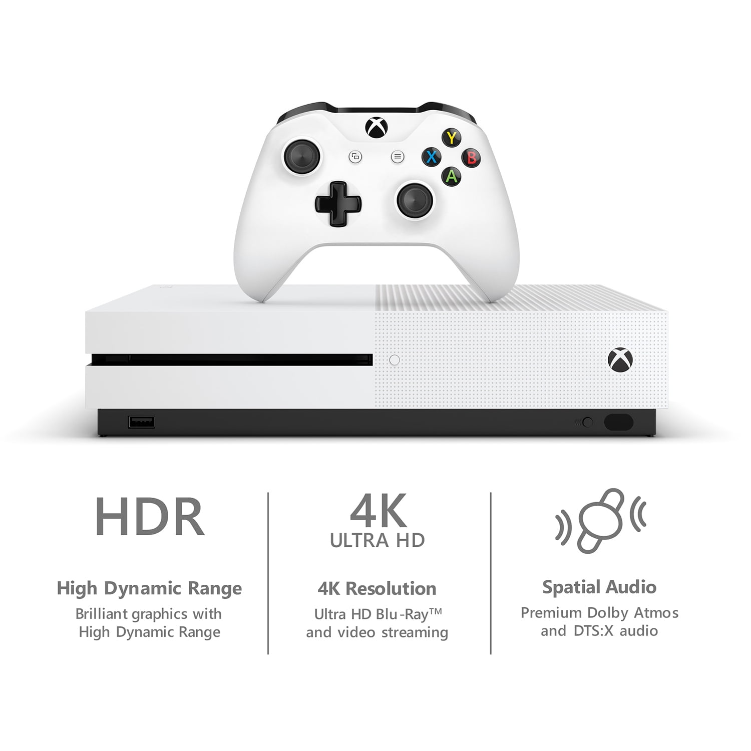 Restored Microsoft Xbox One S 1TB All-Digital Edition Console with Xbox One  Wireless Controller - Disc-free Console - White (Refurbished)