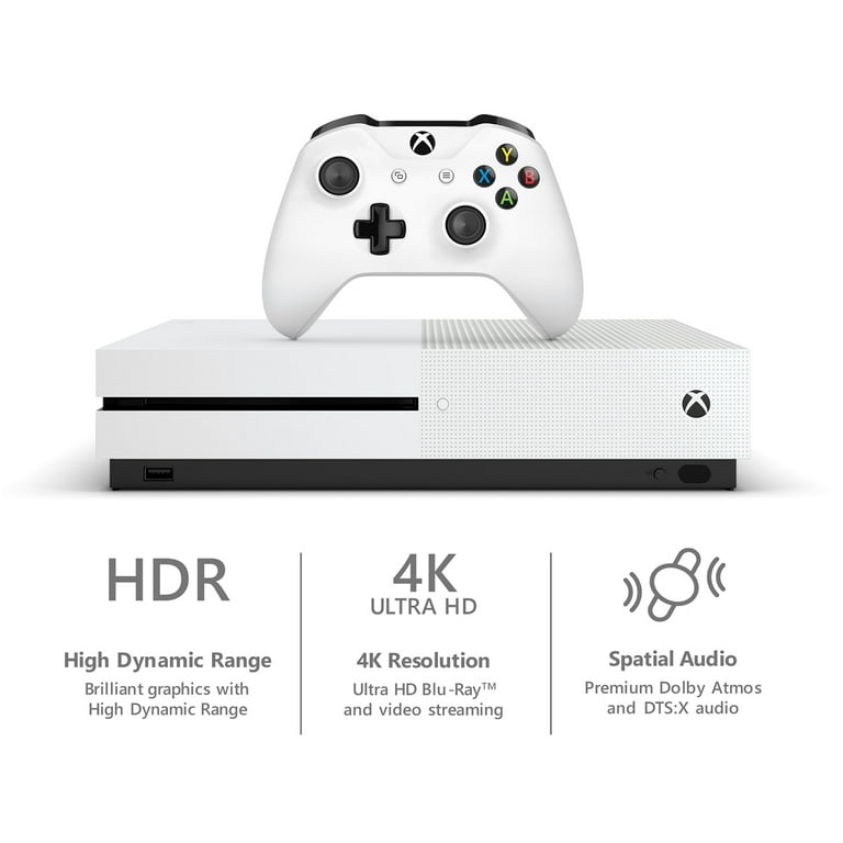 Restored Microsoft Xbox One S 1TB Console, White (Refurbished)