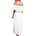 thumbnail image 3 of YVH Womens Off The Shoulder Ruffle Party Dresses Side Split Beach Maxi Dress White S, 3 of 3
