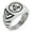 Silver, variant on Stainless Steel Encircled Biohazard Chevron Pattern Biker Style Polished Ring