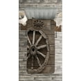 thumbnail image 3 of Ambesonne Wagon Wheel Quilted Bedspread Set 2 Pcs, Old Carriage, Twin Size, Umber, 3 of 3