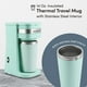 thumbnail image 3 of Elite Gourmet EHC117M Cafetera compacta personal de una sola porción incluye 14 oz. Taza Térmica de Viaje con Interior de Acero Inoxidable, Compatible con Posos de Café, Filtro Reutilizable, Menta, 3 of 5