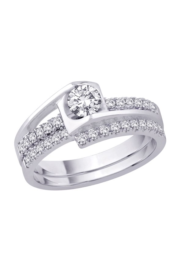 14K White Gold 3/4 ct. Diamond Bridal Engagement Set (G-H Color, SI2-I1 Clarity)