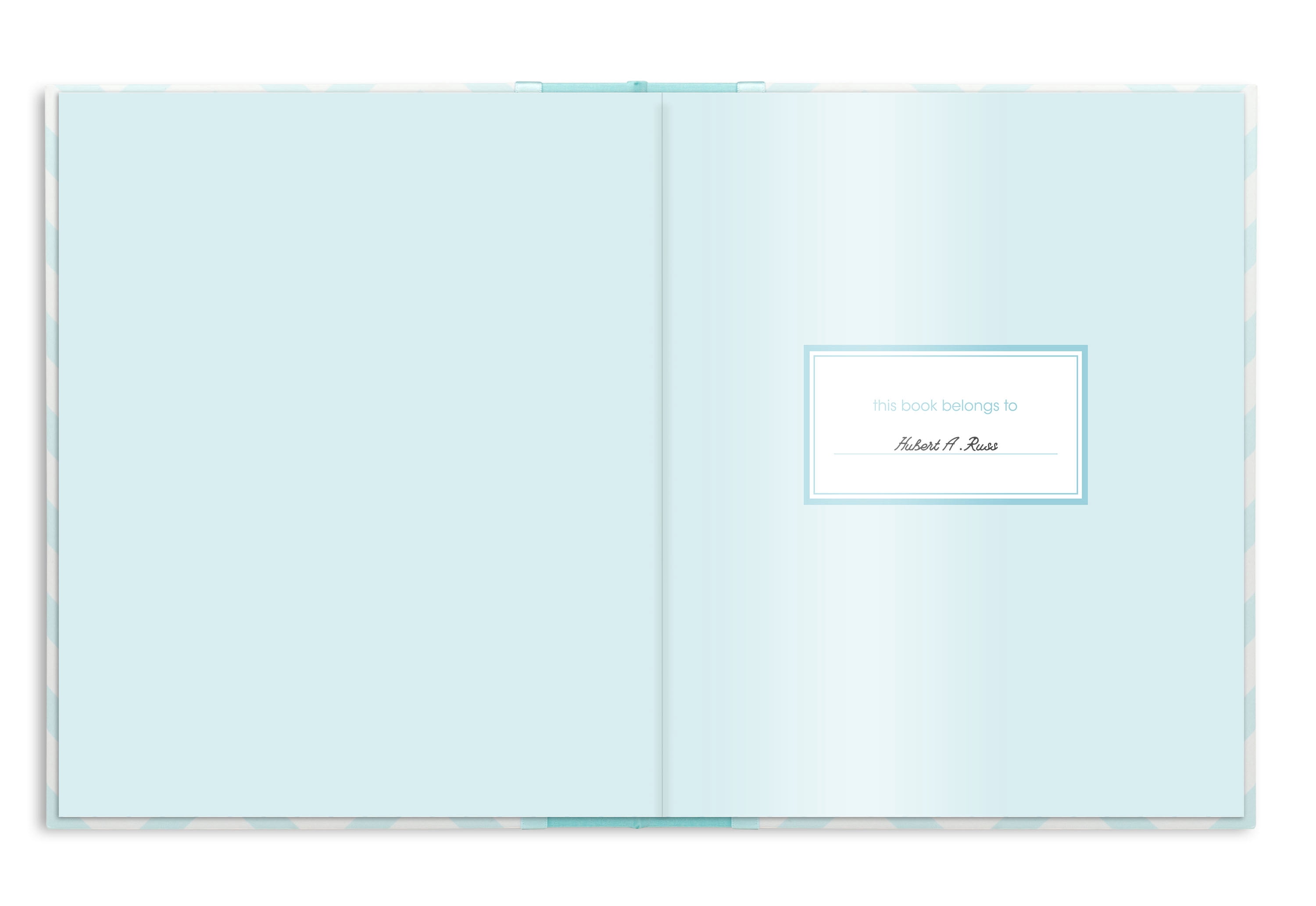 Pearhead Chevron Baby Book and Clean Touch Ink Pad, Teal Blue