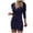 Navy, variant on Women's Sequin Wrap V Neck Mini Bodycon Dress Elegant Long Sleeve Party Club Cocktail Dresses Black L