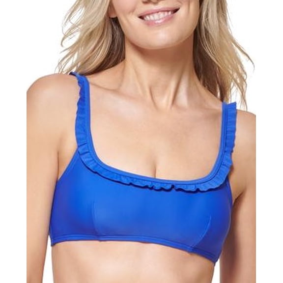 Tommy Hilfiger SKY CAPTAIN NAVY BLUE Ruffle Bikini Swim Top, US X-Large