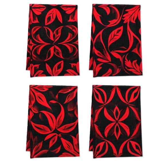 Boho Decorative Bath TowelTowel Set for Farmhouse Washroom Kitchen Gothic Lace Abstract Vector Illustration Handy Towel 16x24inch 4PCS Grid Web Versatile Fall Kitchen Decor