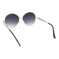 thumbnail image 4 of Womens Oversize Round Inlay Tortoise Metal Rim Fashion Sunglasses Gold - Smoke, 4 of 4