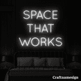 thumbnail image 2 of Craftnamesign Space That Works Neon Sign for Office Space Work Room Wall Art, 2 of 5