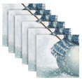thumbnail image 6 of Qxltty Snowman Wearing A Blue and White Scarf Napkins 20×20in Perfect for Parties Dinners Weddings Cocktail Housewarming Cloth Napkins Set of 6, 6 of 8
