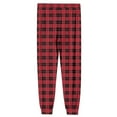thumbnail image 4 of Yusimy Men's Checkered Jogger Pajama Pants - Elastic Waist with Drawstring, Pocket, Cuffed Ankle, Soft Fabric, Sleek Casual Loungewear for Home, 4 of 5