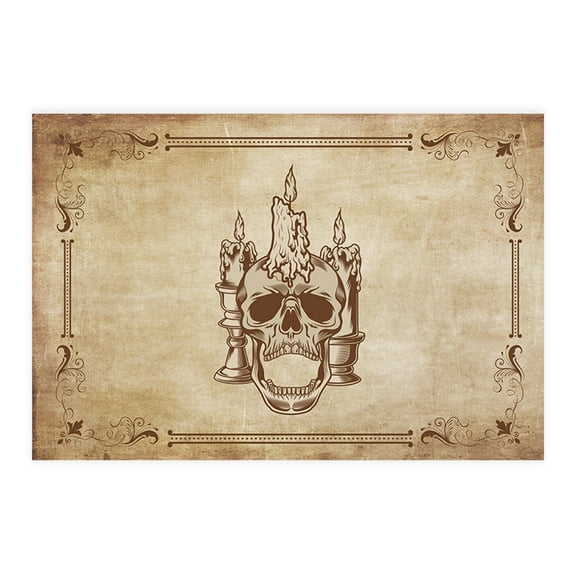 Koyal Wholesale Halloween Placemats, Gothic Whispers Disposable Cardstock Paper Table Mats for Dining, 8-Pk