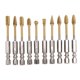 thumbnail image 5 of Bits Juego De 10 Fresas Rotativas De Acero De Tungsteno Chapado En Ti Con Vástago De 1/4 De Pulgada, Brocas De Doble Corte Para Metal, Madera, Piedra, Pulido, Desbarbado Y Tallado, 5 of 7
