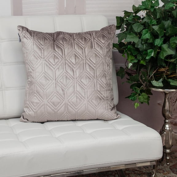 Nassau Collection Tufted Geometric Diamond Stitch Square Lumbar Throw Pillow - 20" - Beige