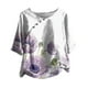 thumbnail image 1 of Moda Mujer Causal Cuello Redondo Blusa Estampada 1/2 Manga Camiseta Verano Tops Fridja  hjk3353, 1 of 4