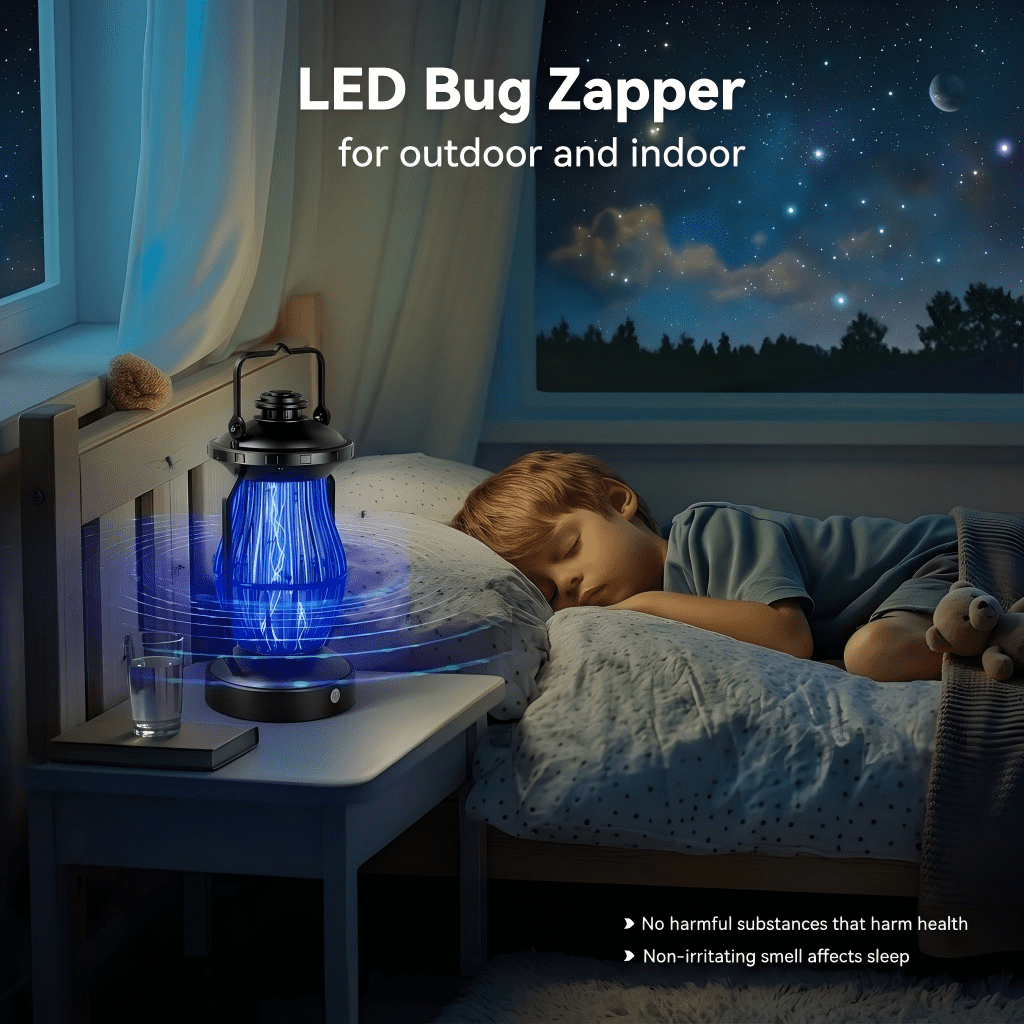 LED Bug Zapper Cordless Portable Hanging illumination Electric Mosquito Fly Killer Trap (1 Pack)