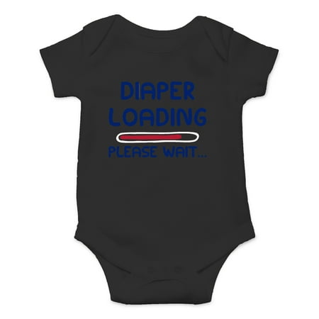 

Diaper Loading Please Wait - Poop is Coming - Funny Pooping Joke - Cute One-Piece Infant Baby Bodysuit