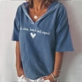 thumbnail image 5 of Birdeem Mode Femme Décontractée Manches Courtes Col en V Imprimé Lettre T-Shirt Blouse, 5 of 5