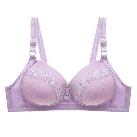 Gnurob Women s Push Up Lace Bra Padded No Underwire Bras Lift Up Adjustable Strap Bralettes Comfort Seamless Bralette Plus Size Clearance Deals  03-Purple XX-Large
