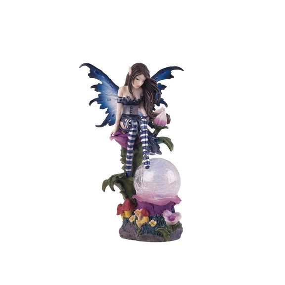 FC Design 7.5"H LED Light Blue Fairy with Clear Wings Figurine Statue Sculpture Ornament Decoration Home/Room Decor and Unique Gift Ideas for Housewarming, Holidays and Birthdays