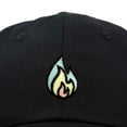 thumbnail image 2 of Dalix Fire Embroidered Lit Flame Dad Hat Cotton Baseball Cap Adjustable Mens in Black, 2 of 5