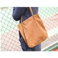 thumbnail image 2 of Yingyy Sacs en Velours Côtelé pour Femmes Sac à Bandoulière Léger Réutilisable Grande Capacité Sacs de Courses Rétro Sacs à Main Décontractés Sangle Renforcée Marron Clair, 2 of 8