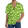 thumbnail image 7 of Lsque Daisies Flowers print Men's Cuban Collar Short Sleeve Shirt Summer Beachwear Casual Button Down Fashionable Vacation Leisure Shirt-XX-Large, 7 of 7