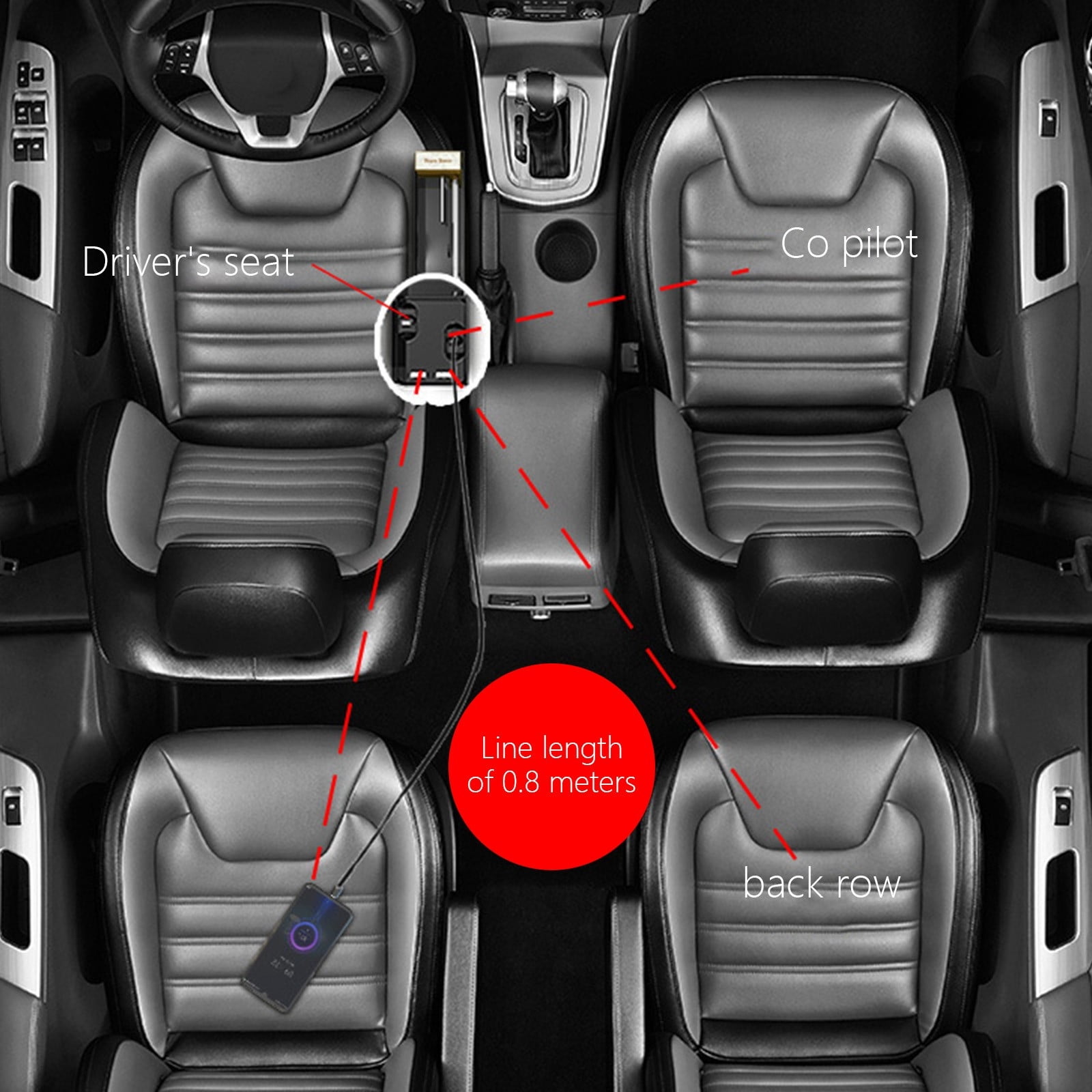 Hxlamzoo Multifunctional Car Seat Storage Organizer with Dual USB QC3.0 Fast Charger & Type C Port - Universal Fit Vehicle Gap Storage Box for Phones, Cables & Accessories