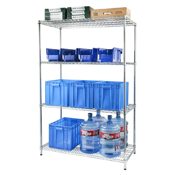 Yofe Storage Shelves Rack 4 Tier Metal Storage Rack Adjustable Wire Storage Rack Shelving Unit Kitchen Rack And Shelves Storage Rack For Kitchen Garage Basement Chrome R2856 Walmart Com Walmart Com
