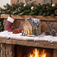 thumbnail image 4 of DIY Christmas House Kit, Lighted Wooden Village Decor, 4.72 Inch Snowy Cottage Model with Glowing Windows Layered Roof Details and A Small Fence, Wooden Craft Pieces with LED Light, 4 of 5