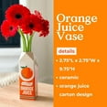 thumbnail image 3 of ban.do Vintage Inspired Orange Juice Vase, The Original Rise and Shine Decorative Ceramic Vase, OJ Carton, Retro/Unique/Eclectic/Novelty Accent for Home/Kitchen/Office, Orange Juice, 3 of 18
