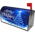 thumbnail image 3 of Mailbox Covers Merry Christmas Blue Snow Tree Magnetic Letter Post Box Cover Standard Size 21 x 18 Inch Garden Yard Home Decorative, 3 of 6