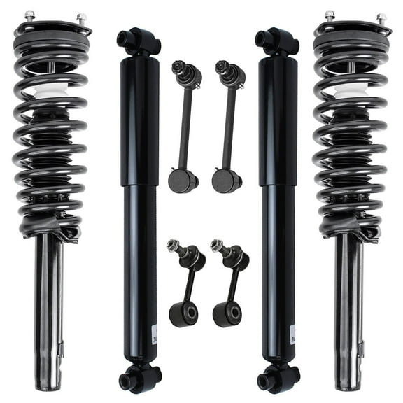 Detroit Axle - 8pc Struts Shocks Kit for 10-12 Ford Fusion 10-11 Mercury Milan 2.5L, 2 Front Struts with Coil Spring 2 Rear Shock Absorbers 4 Front Rear Sway Bar Links Replacement Strut Assembly