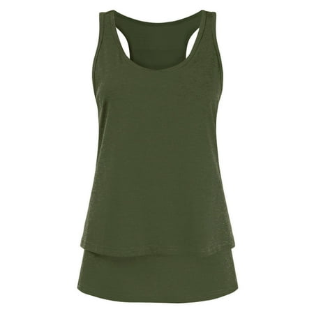 

WAJCSHFS Maternity Overalls Maternity Rolled Sleeve Nursing Tops Tunic Blouses Breastfeeding (Army Green XL)
