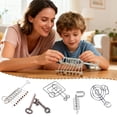 thumbnail image 4 of 3D Metal Puzzle Solving,Metal Brain Teaser Puzzles for Adults, Reverse Thinking Physics Mind Games,Brain Teaser IQ Test Disentanglement Iron Link Unlock Interlock Game, 4 of 9