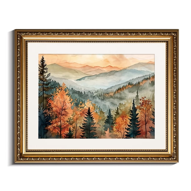 Decoración mural con diseño de paisaje forestal otoñal de Simsea, 33 x 41 cm