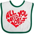 thumbnail image 3 of Inktastic All You Need is Love Red Heart Shape Boys or Girls Baby Bib, 3 of 4