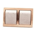 thumbnail image 1 of Tarjetas de Exhibición de Pendientes de Joyería de / Cuero Sintético con Vitrinas de Bandeja de de Bambú, 2 Pares, tres Beige, 1 of 9