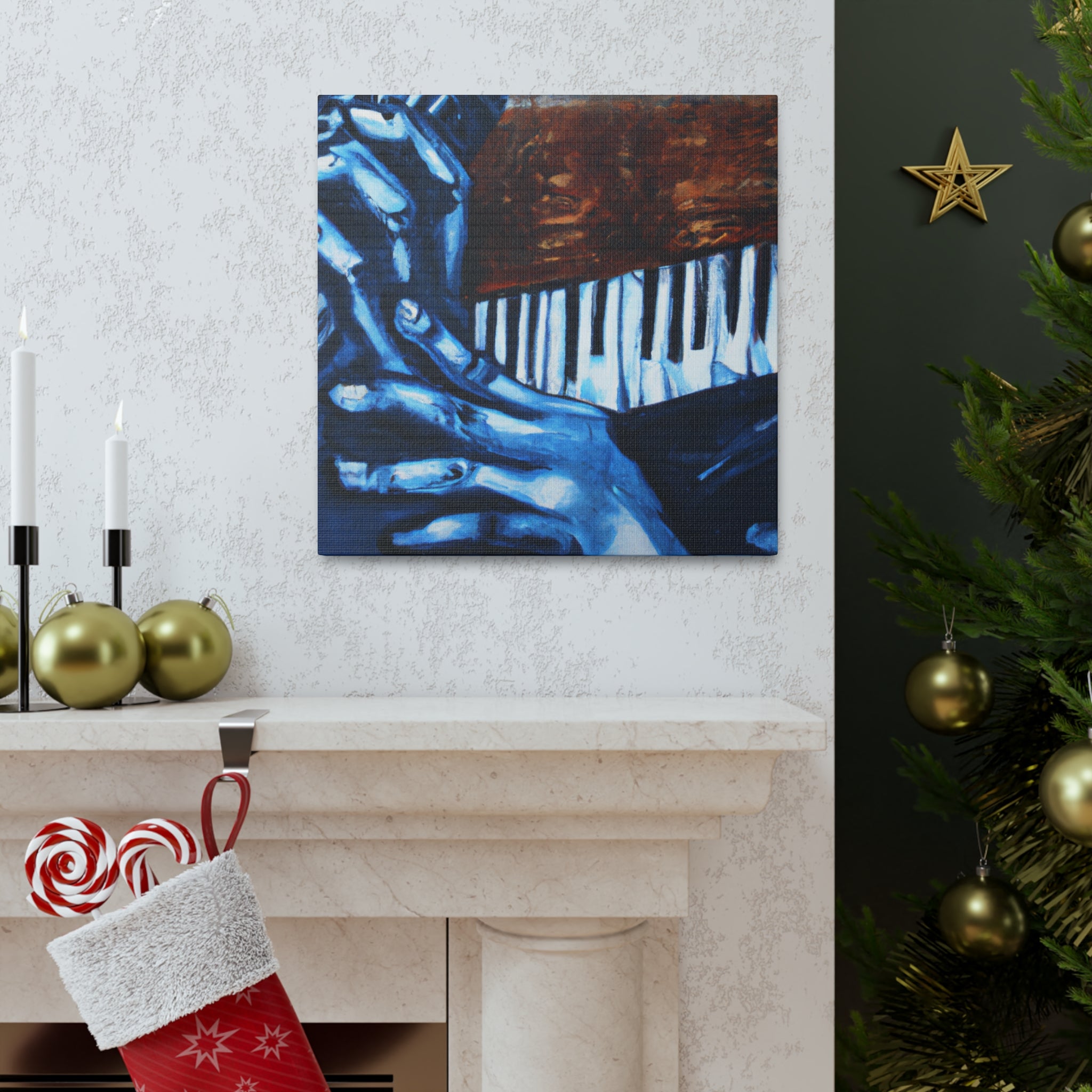 "Harmonica Blues Mural" - Canvas