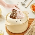 thumbnail image 1 of HWRETIE - Tapa para olla resistente al calor con bordado floral japonés,utensilio de cocina para el hogar,guantes aislantes y un bonito clip de tela para cocinar de forma segura, 1 of 6